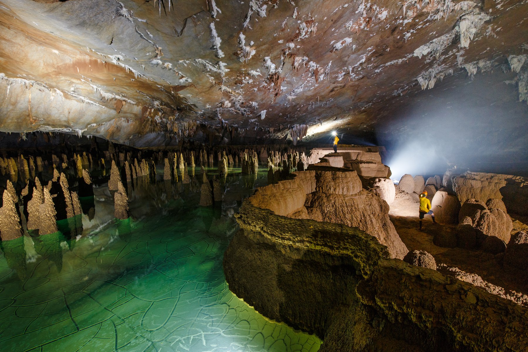 Formación natural de estalagtitas en Hang Son Doong (Oxalis)